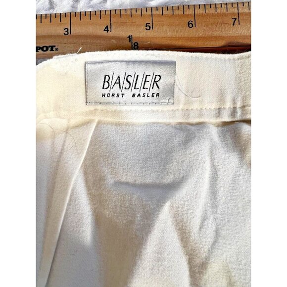 Basler Dress Pants Women's Med 30.5x29 Ivory Creme Stretch Pockets High Rise - Picture 8 of 14
